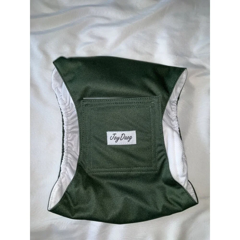 JoyDaog Washable Male Dog Belly Wrap - Pack of 2 - LARGE Black/White Green